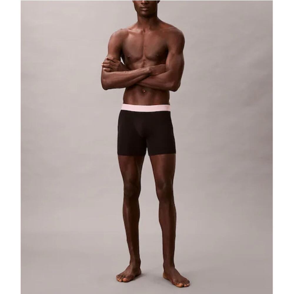 Calvin Klein Men's Black Pink Cotton Stretch Boxer Briefs Underwear Size L